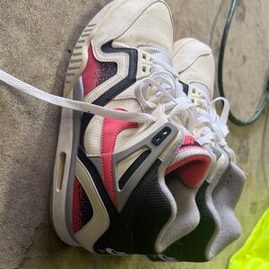 Nike Air Tech Challenge II in Cream, Black, and Pink